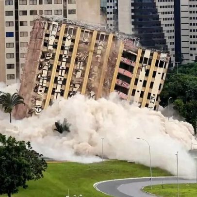 Hotel de luxo tradicional é implodido no centro de Brasília
