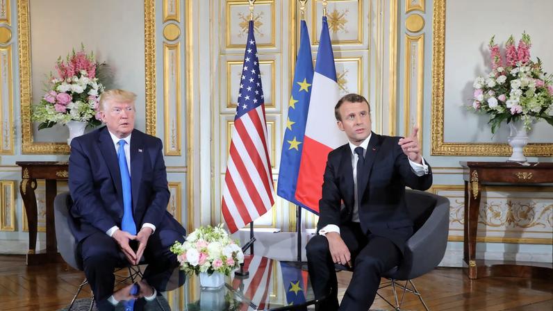 U.S. and French presidents meet on margins of D-Day commemorations