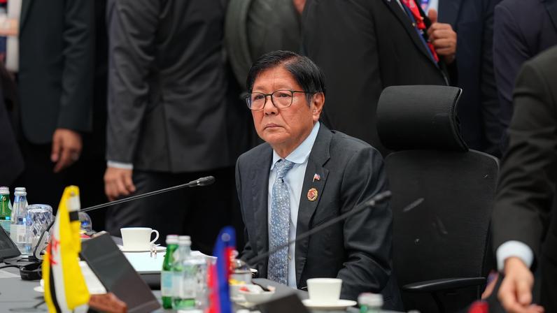 Philippine President Ferdinand Marcos Jr. look on before the 28th ASEAN Plus Three Summit in Kuala Lumpur, Malaysia, Monday, Oct. 27, 2025. Vincent Thian/Pool via REUTERS