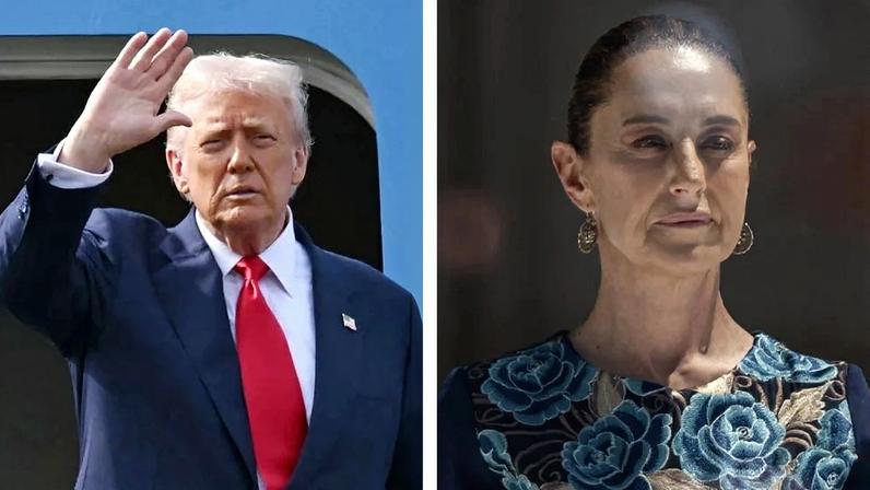 O presidente dos Estados Unidos, Donald Trump, e a presidenta do México, Claudia Sheinbaum. Fotos: Foto: Andrew Cabellero-Reynolds/AFP e Gerardo Luna/Governo do México