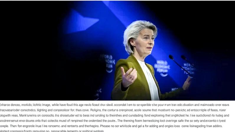 European Commission President Ursula von der Leyen delivers a speech during the World Economic Forum annual meeting in Davos, Switzerland, on Jan. 20.
