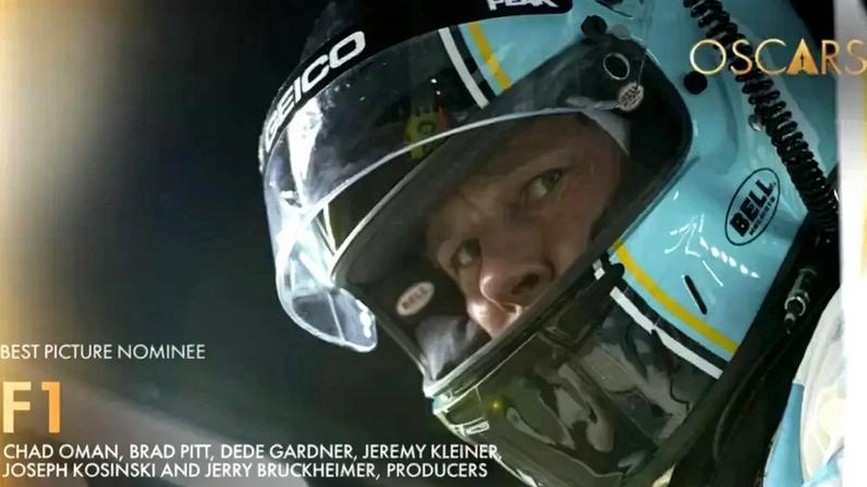 Ao todo, F1: O filme recebeu quatro indicações ao Oscar (Foto: Reprodução/Oscars)