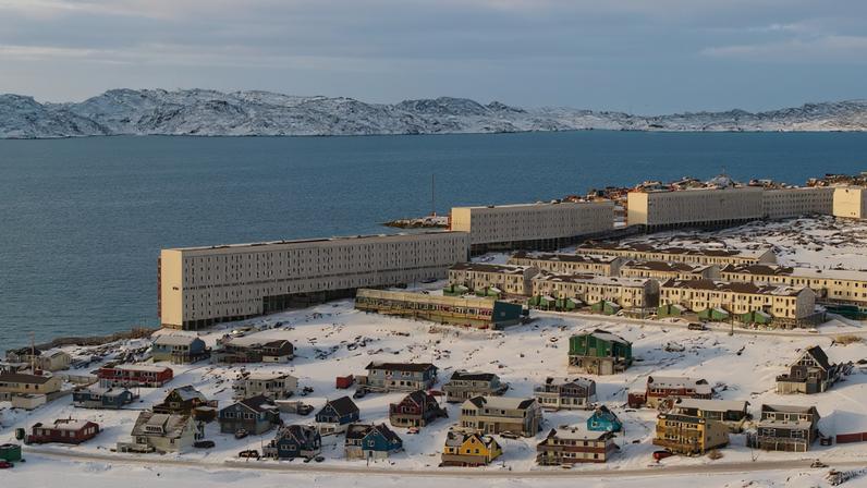 A drone view shows a general view of Nuuk, Greenland, January 15, 2026. REUTERS/Marko Djurica