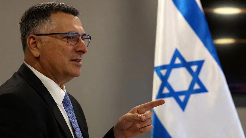 Israeli Foreign Minister Saar speaks during a meeting with Hungarian Foreign Minister Szijjarto in Budapest