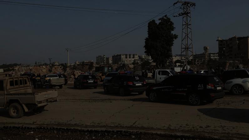Syrian Democratic Forces (SDF) depart on buses, following an agreement with the Syrian government, in Aleppo