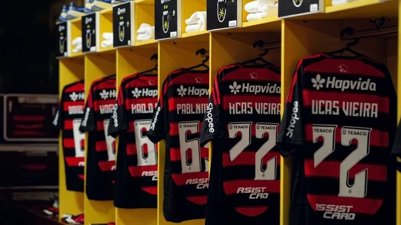 Vestiário do Flamengo para a estreia em 2026 (Foto: Divulgação/Flamengo)