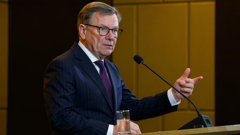 German Foreign Minister Johann Wadephul attends a press conference in Beijing, China December 8, 2025. REUTERS/Tingshu Wang