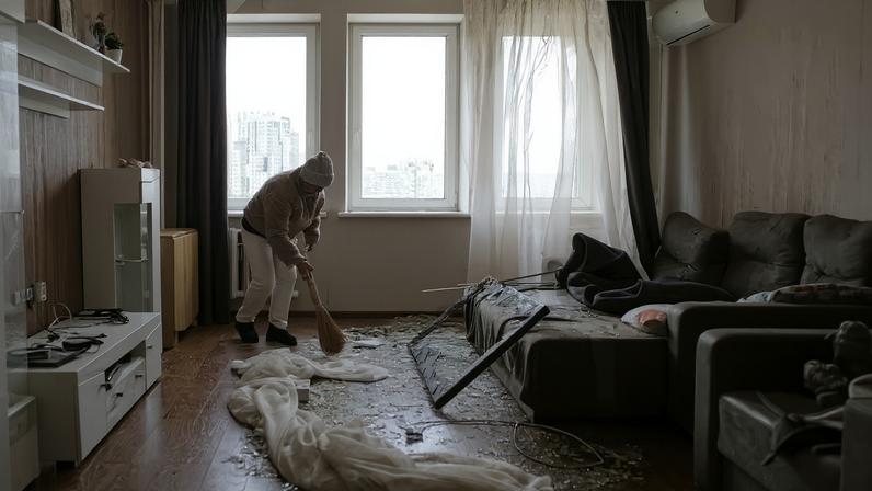 Russian missile and drone strike in Kyiv