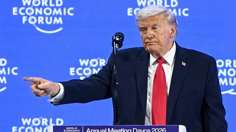 U.S. President Donald Trump gestures during the World Economic Forum annual meeting in Davos, Switzerland.