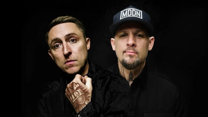 Yellowcard and Good Charlotte in black and white