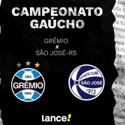 Grêmio x São José-RS ao vivo: horário, transmissão e escalações 2026