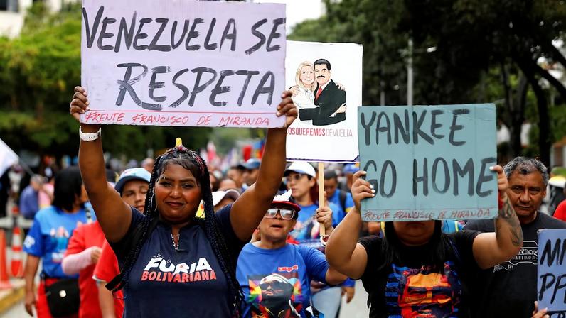 Manifestación para pedir la liberación del expresidente venezolano, Nicolás Maduro, el miércoles en Caracas.