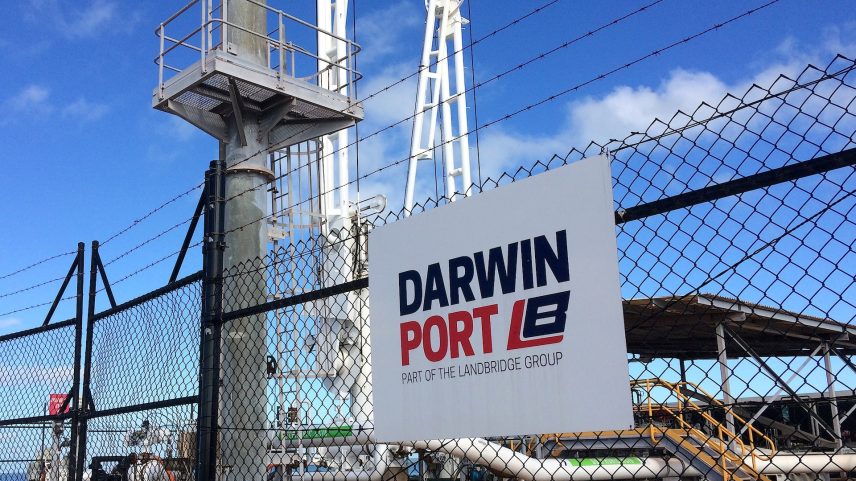 Machinery can be seen sitting at the Port of Darwin, located in the Northern Territory's capital city of Darwin