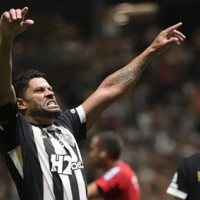 Hulk comemora gol no clássico e atinge marca histórica pelo Atlético-MG