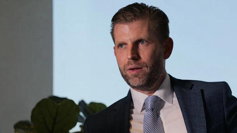 Eric Trump, son of U.S. President Donald Trump, attends an interview with Reuters in Dubai, United Arab Emirates, April 29, 2025. REUTERS/Amr Alfiky/ File Photo