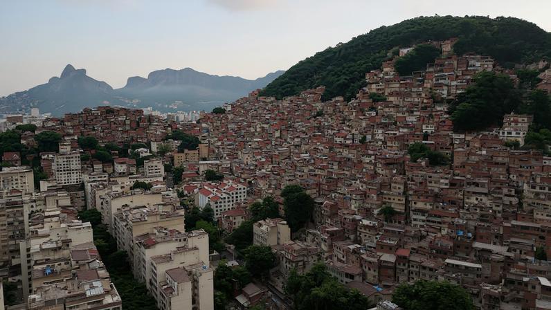 A drone view shows a favela on a mountain in Copacabana neighborhood in Rio de Janeiro, Brazil, June 4, 2025. REUTERS/Pilar Olivares