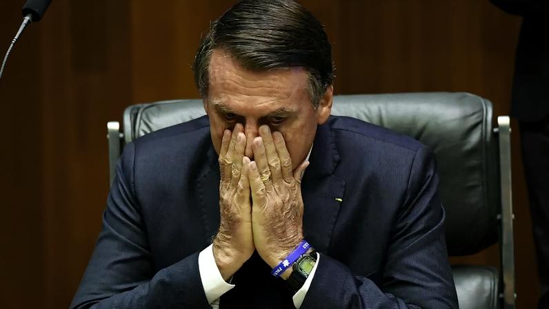 Jair Bolsonaro, ex-presidente condenado e preso pela trama golpista. Foto: Nelson ALMEIDA / AFP