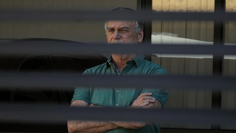 O ex-presidente Jair Bolsonaro, em 11 de setembro de 2025, durante prisão domiciliar. Foto: Sergio Lima/AFP