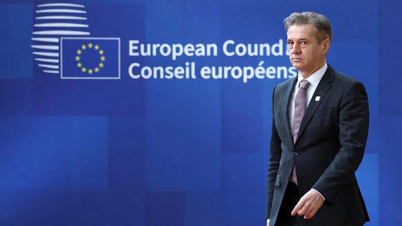 Slovenia's Prime Minister Robert Golob arrives at a European Union leaders' summit in Brussels, Belgium, December 18, 2025. REUTERS/Yves Herman