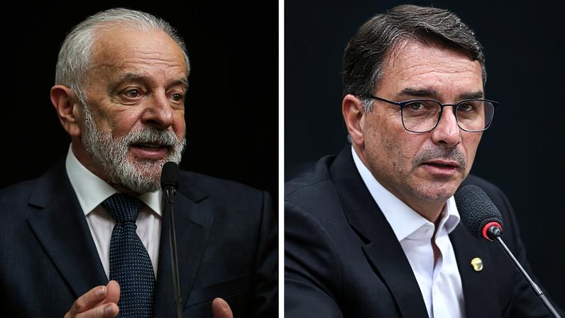 O presidente Lula e o senador Flávio Bolsonaro. Fotos: Ricardo Stuckert/PR e Vinicius Loures/Câmara dos Deputados