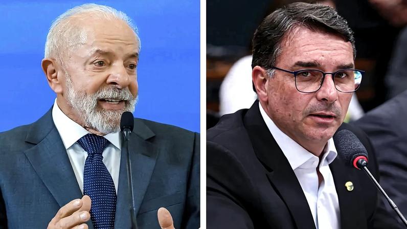 O presidente Lula e o senador Flávio Bolsonaro. Fotos: Ricardo Stuckert/PR e Vinicius Loures/Câmara dos Deputados