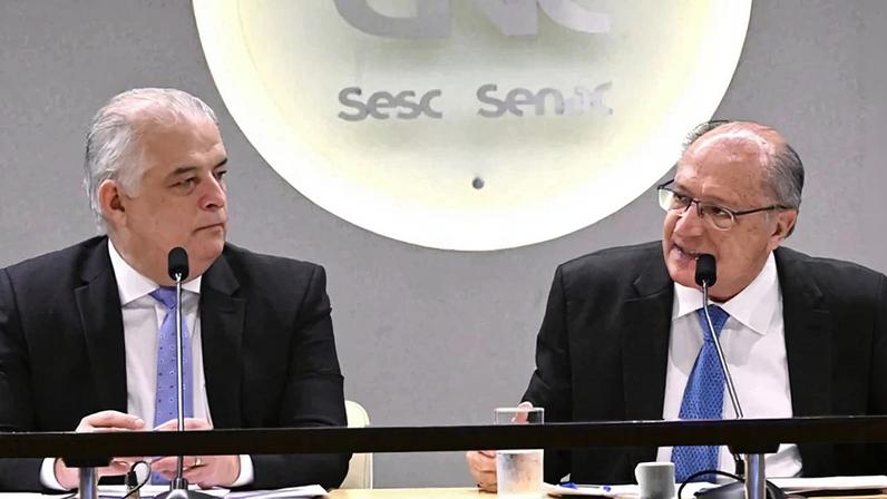 Márcio França e Geraldo Alckmin, em 29 de novembro de 2023. Foto: Ministério do Empreendedorismo, da Microempresa e da Empresa de Pequeno Porte