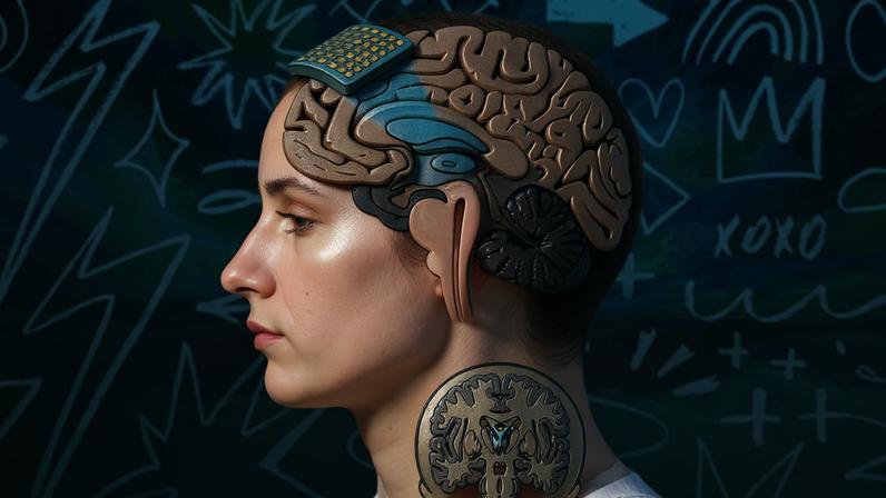 Transcranial focused ultrasound, a noninvasive brain imaging tool depicted in the illustration, may help researchers gain knowledge about human consciousness.