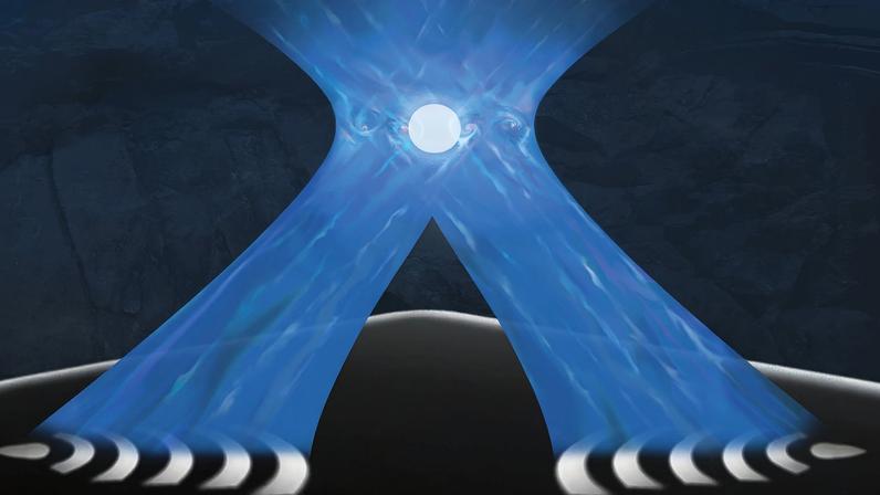 Researchers developed a photonic chip that incorporates precisely designed antennas to manipulate beams of tightly focused, intersecting light, which can rapidly cool a quantum computing system to someday enable greater efficiency and stability.
