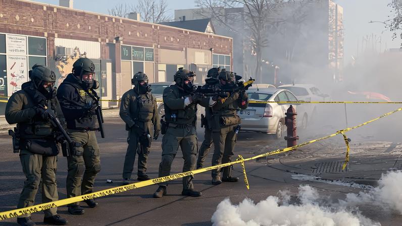 Protest after federal agents fatally shot a man while trying to detain him, in Minneapolis