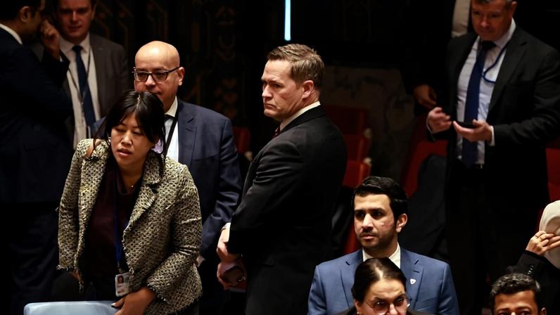 U.S. Ambassador to the United Nations Mike Waltz arrives for a Security Council meeting concerning the situation in Venezuela, in New York.