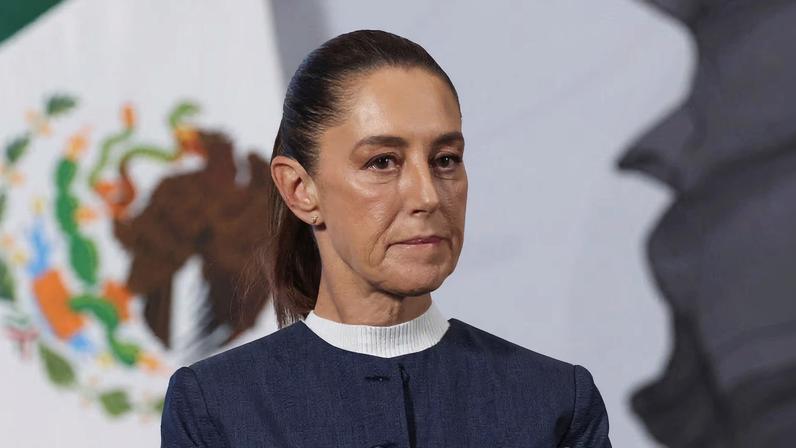 Mexico's President Claudia Sheinbaum attends a press conference at the National Palace in Mexico City, Mexico, November 3, 2025.