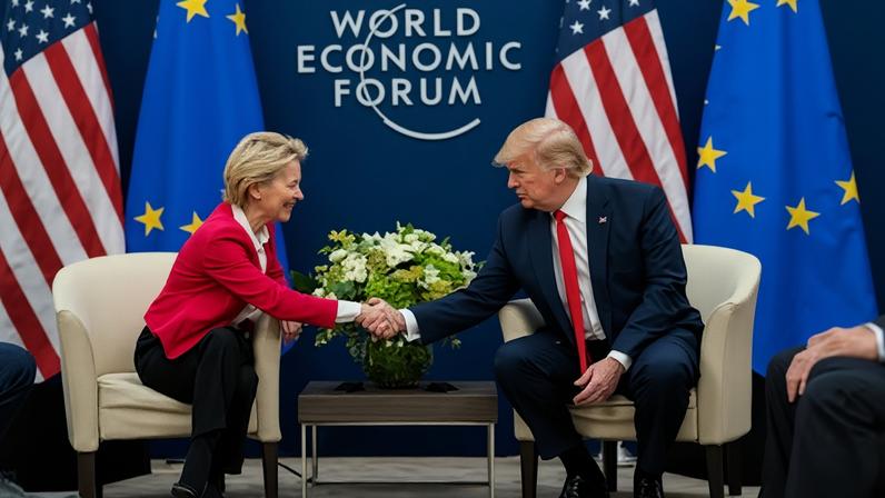 Ursula von der Leyen y Donald Trump, en Davos el 21 de enero de 2020.