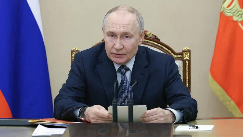 Russian President Putin chairs a meeting in Moscow