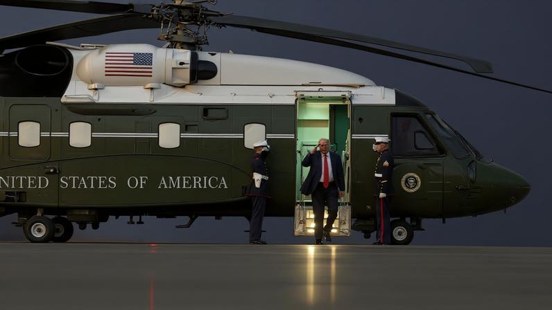 Trump departs after attending the College Football Playoff National Championship in Florida