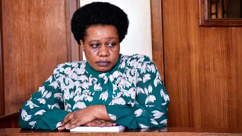 Ugandan human rights activist and executive director of the Centre for Constitutional Governance Sarah Bireete; stands in the dock at the Chief Magistrates' court, along Buganda road in Kampala