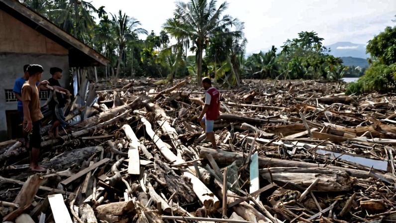 A community settlement in Pidie Jaya Regency destroyed by flooding.