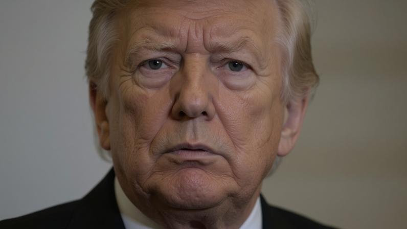 Presidente dos EUA, Donald Trump, fala com jornalistas a bordo do Air Force One