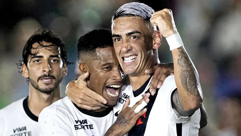 Puma Rodríguez comemora o seu primeiro gol contra o Boavista (Foto: Matheus Lima/Vasco)