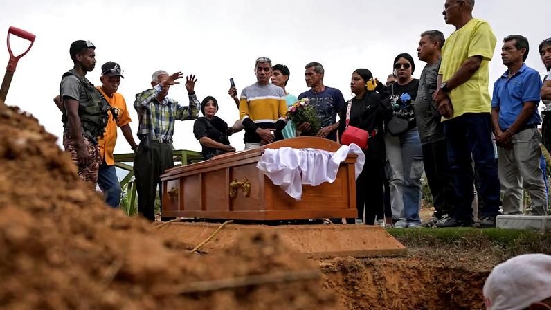 Funeral de víctimas del ataque de Estados Unidos a Venezuela, el 5 de enero.