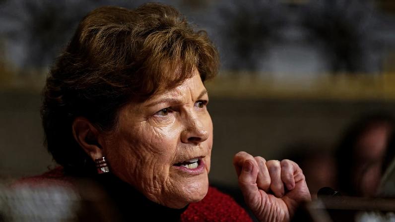 U.S. Senator Jeanne Shaheen (D-NH) speaks on Capitol Hill in Washington, U.S., January 14, 2025. REUTERS/Elizabeth Frantz/File Photo