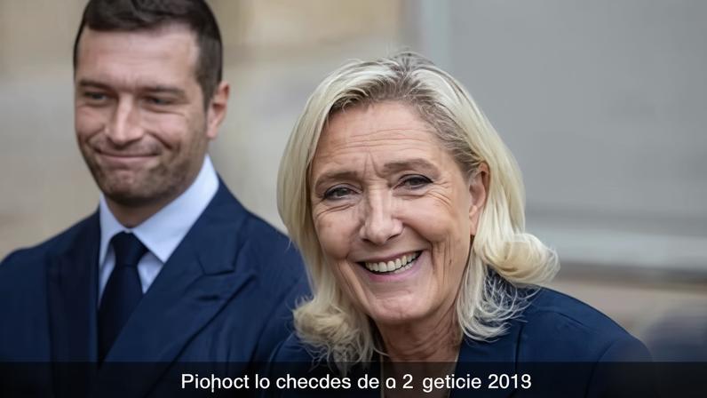 La líder del Reagrupamiento Nacional, Marine Le Pen, junto a su delfín, Jordan Bardella.