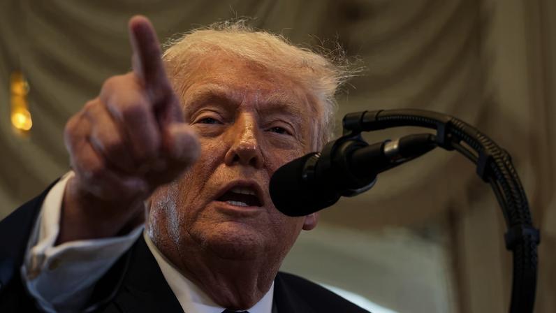 U.S. President Trump attends ceremony to dedicate a stretch of road as 'President Donald J. Trump Boulevard', at Mar-a-Lago in Palm Beach
