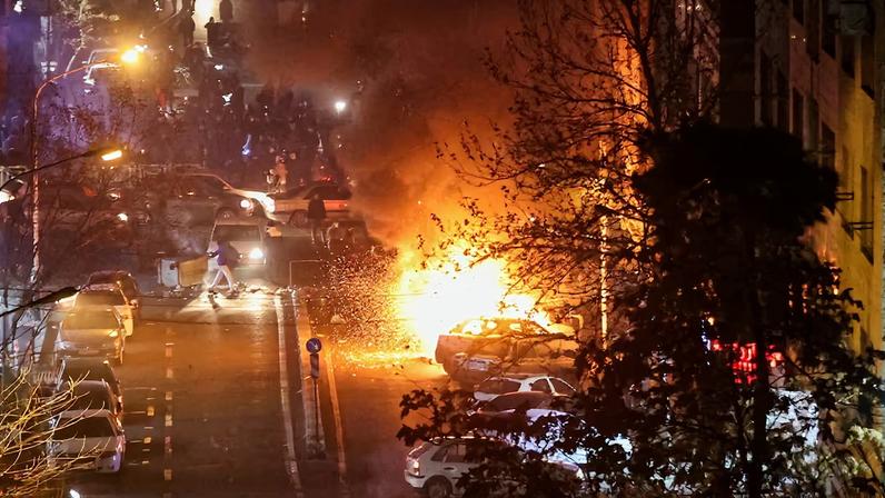 Protest over the collapse of the currency's value, in Tehran