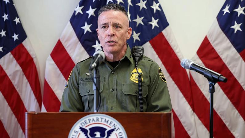 U.S. Border Patrol Sector Chief Gregory Bovino attends a press conference, in Los Angeles, California, U.S., June 12, 2025. REUTERS/Aude Guerrucci