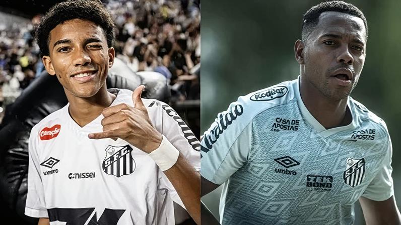 Robinho Jr., do Santos, parabeniza pai pelo aniversário