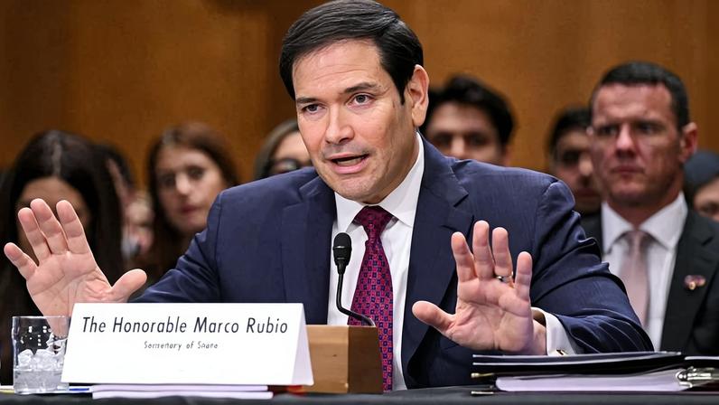 U.S. Secretary of State Marco Rubio speaks at a Senate Foreign Relations Committee hearing on U.S. policy toward Venezuela on Capitol Hill in Washington on Jan. 28.