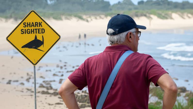 Warning signs are in place, and beaches are closed after a surfer suffered a shark attack today at Dee Why Beach in Sydney, Australia, January 19, 2026. REUTERS/Jeremy Piper