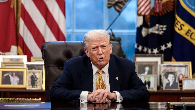 U.S. President Donald Trump is interviewed by Reuters at the White House