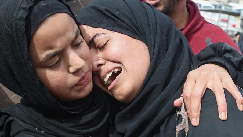 Funeral of Palestinians who were killed by Israeli gunfire,according to medics, in Khan Younis