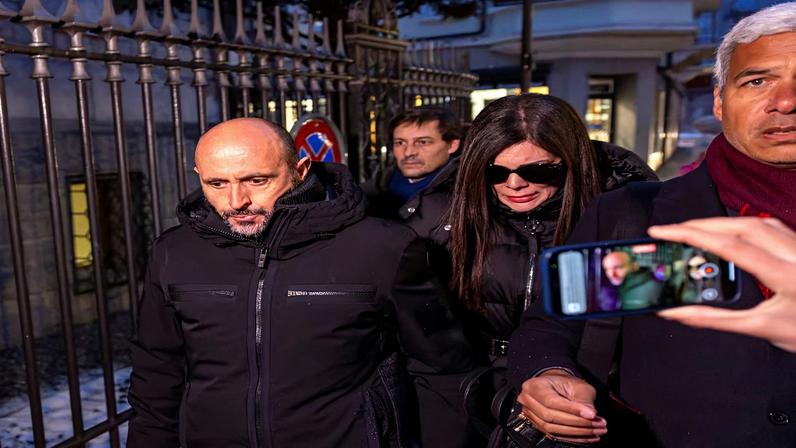 Jacques and Jessica Moretti, the couple who ran the Swiss bar in the ski resort of Crans-Montana which burst into flames during a New Year's Eve party, arrive for questioning at the Public Ministry of the Canton of Valais in Sion in southwestern Switzerland, January 9, 2026. REUTERS/Umit Bektas